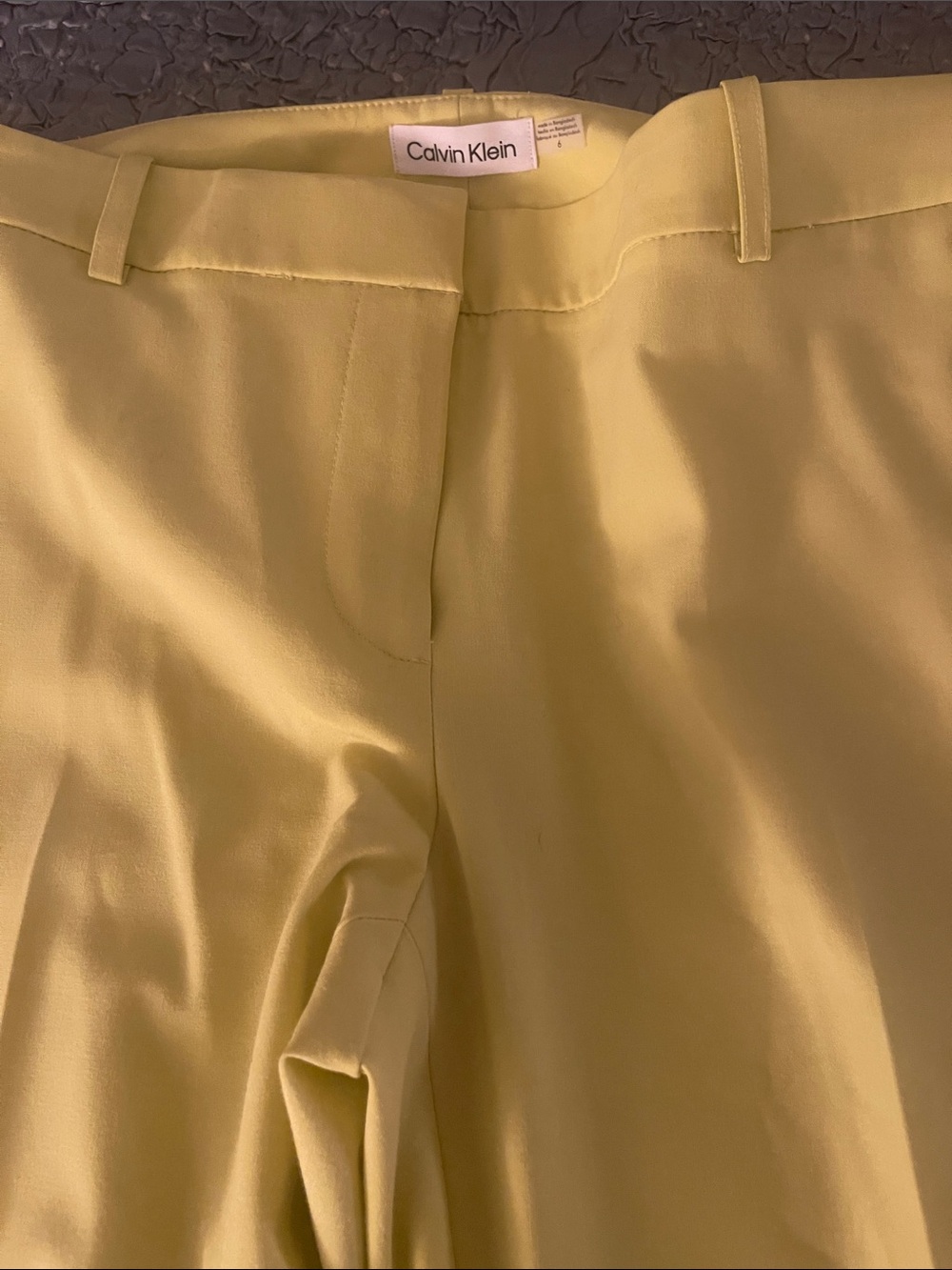 Calvin Klein Lemon Yellow Womens Dress Pants